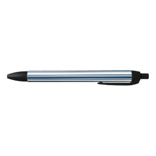 Navy blue and white candy stripes pen
