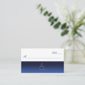Navy Blue and White Celtic Love Knot Place Card (Standing Front)