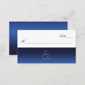 Navy Blue and White Celtic Love Knot Place Card (Front/Back)