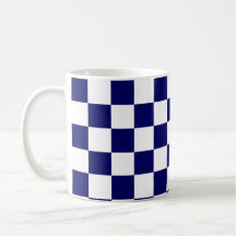 Navy Blue and White Checkerboard Pattern