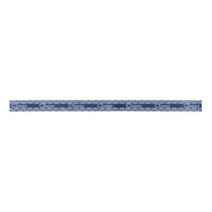 Navy Blue and White Cheer Ribbon