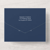 Navy Blue and White Cherry Blossoms Wedding All In All In One Invitation (Back)