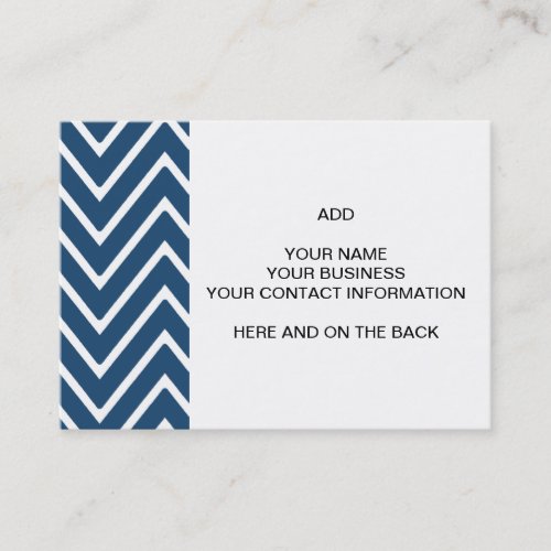 Navy Blue and White Chevron Pattern 2 Business Cards