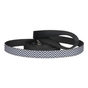 Navy Blue and White Chevron Pet Leash