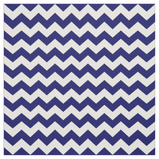Navy Blue and White Chevron Zigzag Pattern Fabric