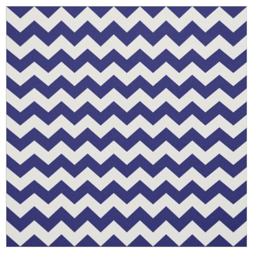 Navy Blue and White Chevron Zigzag Pattern Fabric