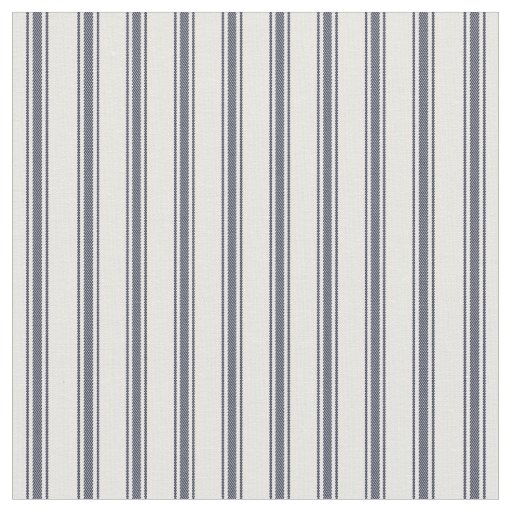 Navy Blue and White Classic Ticking Stripes Fabric