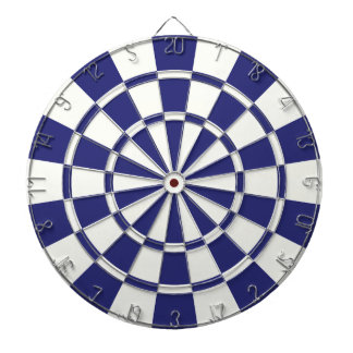 Navy Blue And White Dartboard With Darts