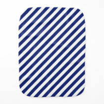 Navy Blue and White Diagonal Stripes Pattern Baby Burp Cloth Navy Blue and White Diagonal Stripes Pattern Baby Burp Cloth