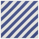 Navy Blue and White Diagonal Stripes Pattern Fabric