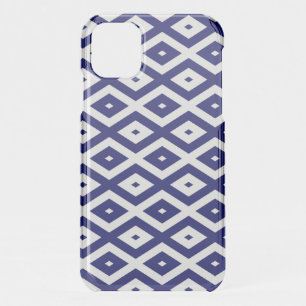 Navy blue and white diamond pattern iPhone 11 case