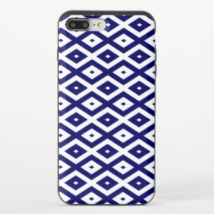 Navy blue and white diamond pattern iPhone 8/7 plus slider case