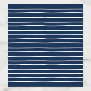 Navy Blue and White Doodle Lines Pattern Envelope Liner