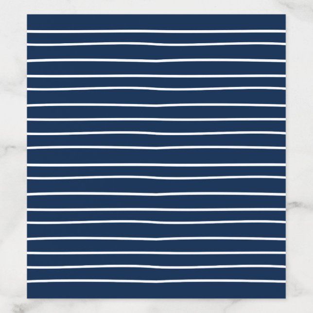 Navy Blue and White Doodle Lines Pattern Envelope Liner (Design)