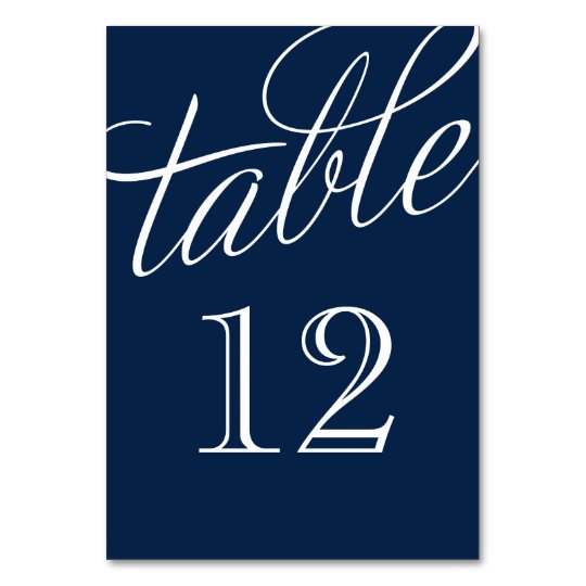 number 1-10 printable templates Table White Navy Elegant  and Numbers Blue Zazzle Script