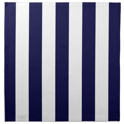 Navy Blue and White Extra Large Stripe Pattern Cloth Napkin