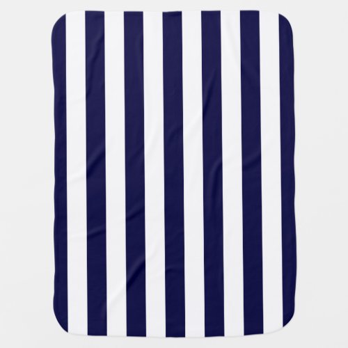 Navy Blue and White Extra Large Stripe Pattern Swaddle Blanket