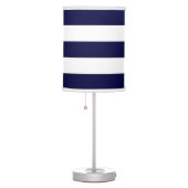 Navy Blue and White Extra Large Stripe Pattern Table Lamp (Right)