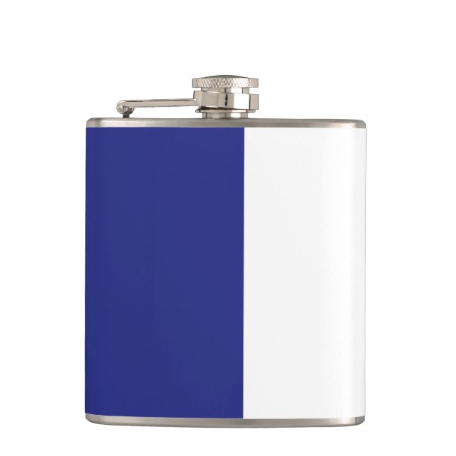 Navy blue and white flask (Front)