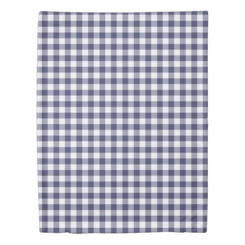 Navy Blue and White Gingham Checked Pattern Duvet Cover