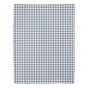 Navy Blue and White Gingham Pattern Duvet Cover