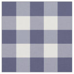 Navy Blue and White Gingham Pattern Fabric
