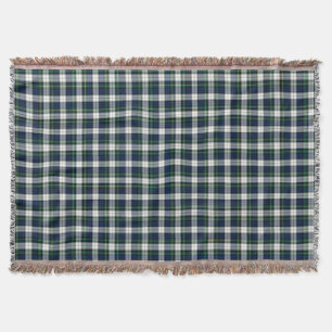 Navy Blue and White Gordon Clan Formal Dress Plaid Throw Blanket