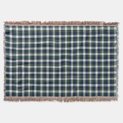 Navy Blue and White Gordon Clan Formal Dress Plaid Throw Blanket