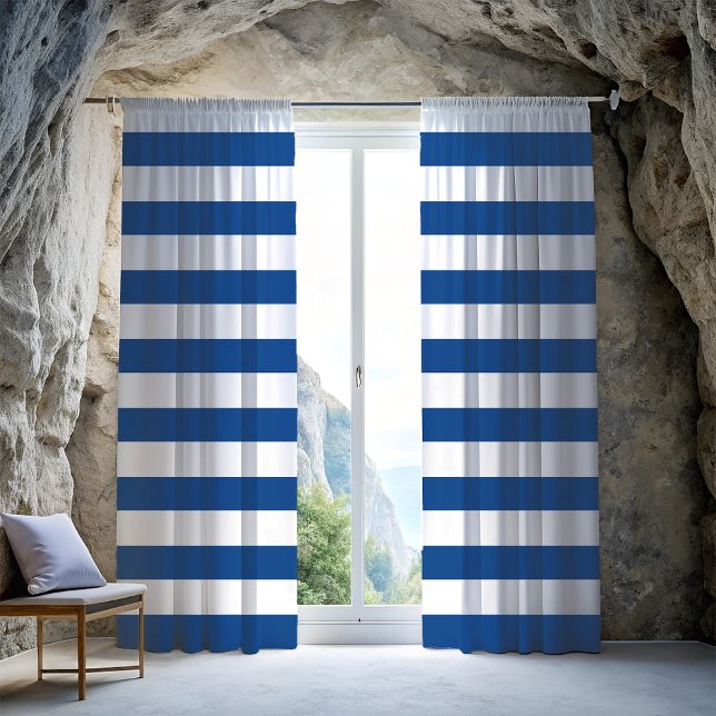 Navy Blue and White Horizontal Stripe Blackout Curtains (Navy Blue and White Horizontal Stripe Blackout Curtains
)