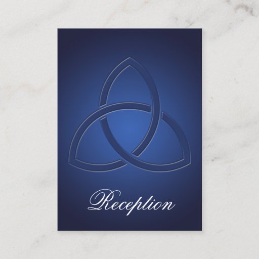 Customizable Navy Blue and White Love Knot Enclosure Card Business Cards