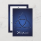 Navy Blue and White Love Knot Enclosure Card (Front/Back)