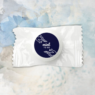Navy Blue and White Mint to Be Wedding Favors