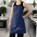 Navy Blue and White Modern Monogram Apron<br><div class="desc">Introducing our Navy Blue and White Modern Monogram Collection: Elevate your home decor with our sophisticated collection featuring a contemporary navy blue and white color scheme. Each piece is meticulously crafted to exude elegance and style, perfect for adding a touch of modern flair to any room. Whether you're looking for...</div>