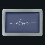 Navy Blue and White Modern Monogram Belt Buckle<br><div class="desc">Introducing our Navy Blue and White Modern Monogram Collection: Elevate your home decor with our sophisticated collection featuring a contemporary navy blue and white color scheme. Each piece is meticulously crafted to exude elegance and style, perfect for adding a touch of modern flair to any room. Whether you're looking for...</div>