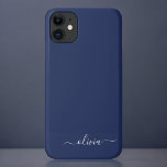 Navy Blue and White Modern Monogram iPhone 11 Case<br><div class="desc">Introducing our Navy Blue and White Modern Monogram Collection: Elevate your home decor with our sophisticated collection featuring a contemporary navy blue and white color scheme. Each piece is meticulously crafted to exude elegance and style, perfect for adding a touch of modern flair to any room. Whether you're looking for...</div>