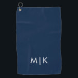 Navy Blue and White | Modern Monogram Golf Towel<br><div class="desc">This modern golf towel design features a dark navy blue background,  with your initials in bold white text for a look that is simple and stylish. Perfect for both the professional golfer and dad,  husband or grandpa who goes golfing as a hobby.</div>