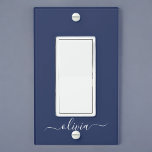 Navy Blue and White Modern Monogram Light Switch Cover<br><div class="desc">Introducing our Navy Blue and White Modern Monogram Collection: Elevate your home decor with our sophisticated collection featuring a contemporary navy blue and white color scheme. Each piece is meticulously crafted to exude elegance and style, perfect for adding a touch of modern flair to any room. Whether you're looking for...</div>