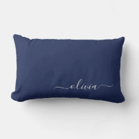 Navy Blue and White Modern Monogram