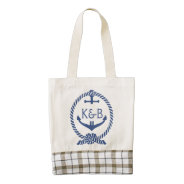 Navy Blue And White Nautical Boat Anchor 2 Zazzle Heart Tote Bag at Zazzle