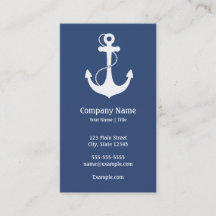 Navy Blue and White Nautical Business Card