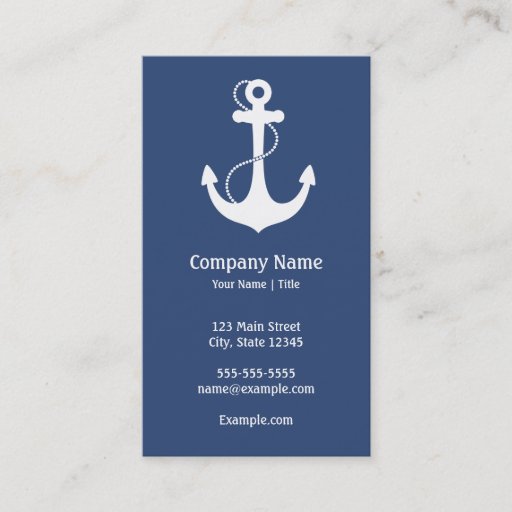 Customizable Nautical Anchor Business Card Templates