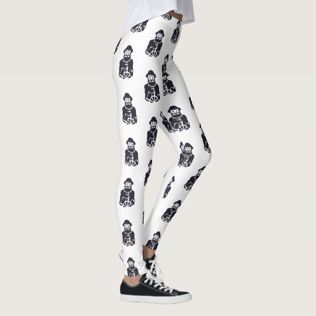 navy blue and white nautical SHIP CAPTAIN Leggings (Right)