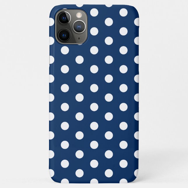 Navy Blue and White Pastel Polka Dot Case-Mate iPhone Case (Back)