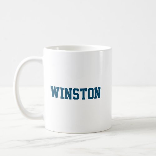 Navy Blue and White Personalized Template Coffee Mug