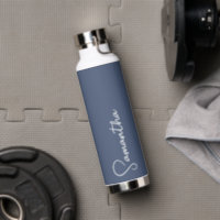 Personalized Navy Blue Vacuum Insulated Bottle