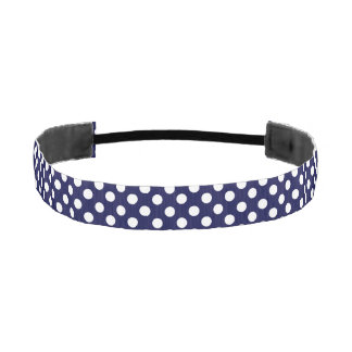 Navy Blue and White Polka Dot Head Band