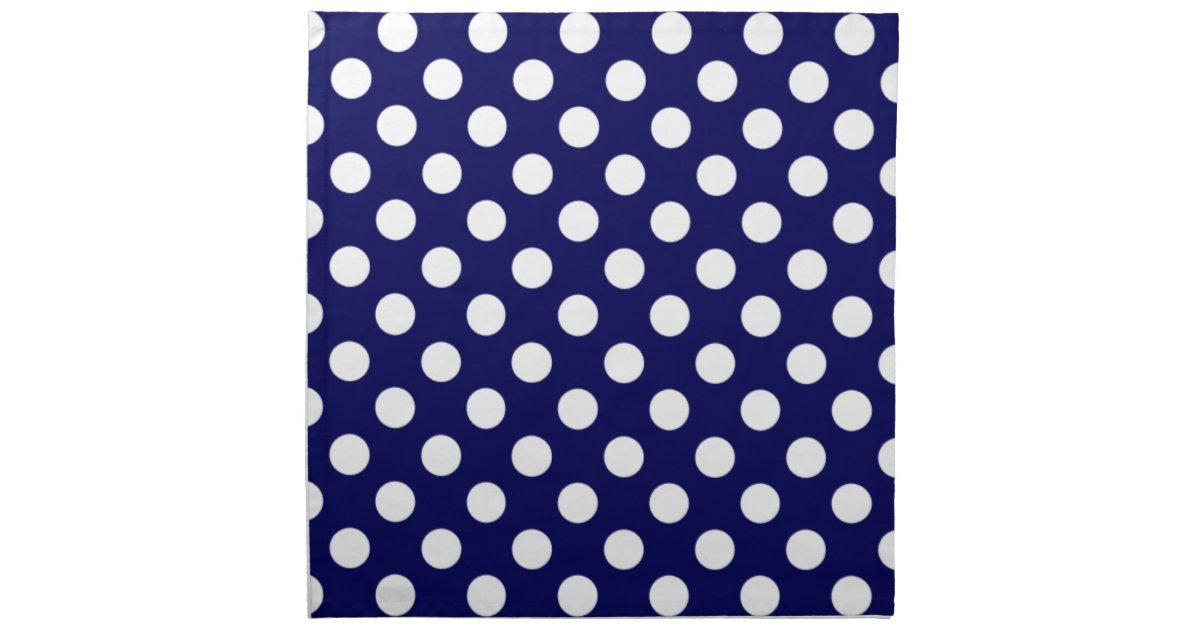 Navy Blue and White Polka Dot Napkins Zazzle