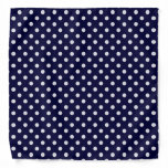 Navy Blue And White Polka Dot Pattern Bandana at Zazzle