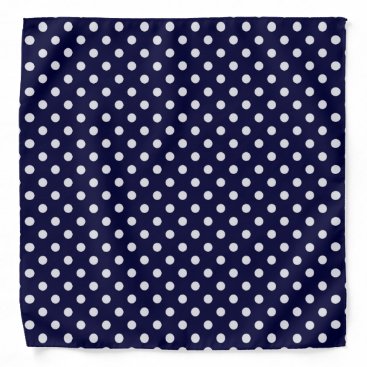 Navy Blue and White Polka Dot Pattern Bandana