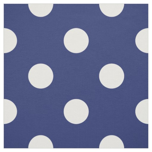 Navy Blue and White Polka Dot Pattern Fabric